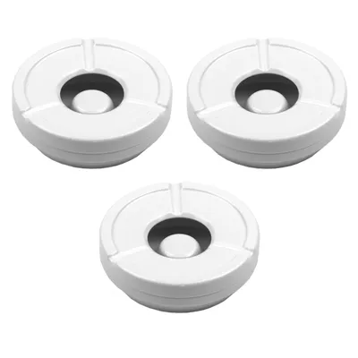 Image de 3 cendriers à vent Cendrier avec couvercle amovible en mélamine blanche ø 12cm