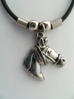 Produktbild von Kette mit Anhänger Pferdekopf,  Pferd Pony Ketten Modeschmuck Tiere Tier Metall
