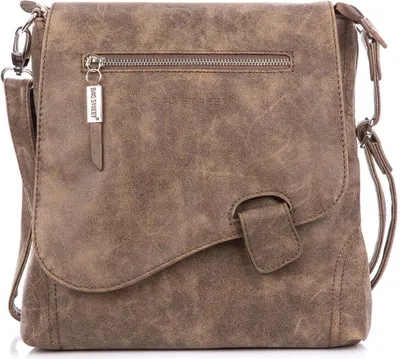 Produktbild von Bag Street Umhängetasche Wildlederoptik Weichem Kunstleder mit Magnetklappe Citybag Braun