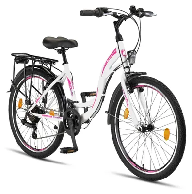 Produktbild von Licorne Bike Stella Premium City Bike 20,24,26 und 28 Zoll Fahrrad für Mädchen Herren und Damen 21 Gang (6 Gang bei 20 Zoll) Holland Citybike