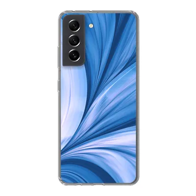 Produktbild von MuchoWow® Handyhülle Schutzhülle Hülle für Samsung Galaxy S21 FE Blau - Abstrakt - Design Silikon Softcase Handy Hülle - Mobiltelefonhülle