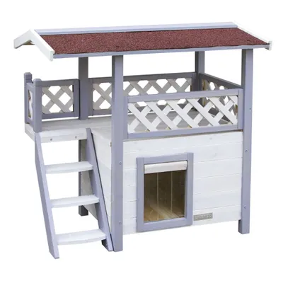 Produktbild von Kerbl Katzenhaus Lodge Ontario 77x50x73 cm Hellgrau