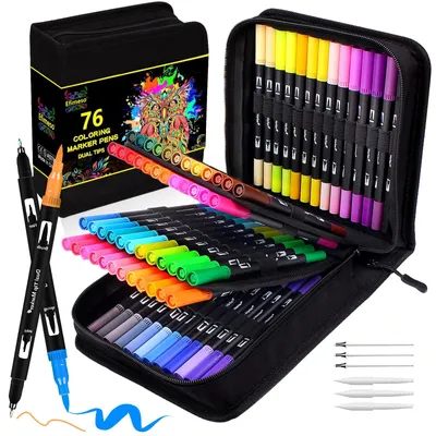 Immagine prodotto di Set di matite colorate da 76 pezzi – Punta doppia, ideali per libri da colorare e disegno