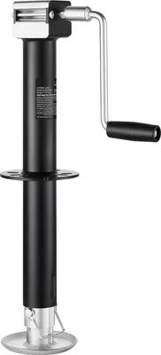 Image de Béquille de timon pour cadre A - Béquille de remorque - Charge max. 2267 kg - Course 381 mm - Jambe de force réglable (7 positions) - Adaptateur pour perceuse-visseuse sans fil - Pour caravanes et remorques de bateaux