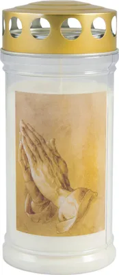 Image de Jeka 387611 Bougie commémorative &quot Mains en prière&quot 170 x 75 mm 4 jours