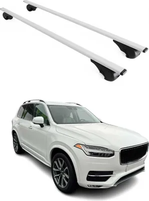 Produktbild von Dachträger Gepäckträger für Volvo XC90 2015-2019 Grundträger Metall Silber 2tlg