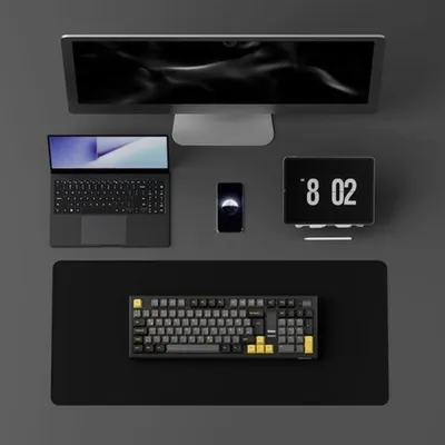 Obrázek produktu pro Mechanická herní klávesnice, černá a zlatá barva - bezdrátová, s RGB podsvícením a TFT displejem