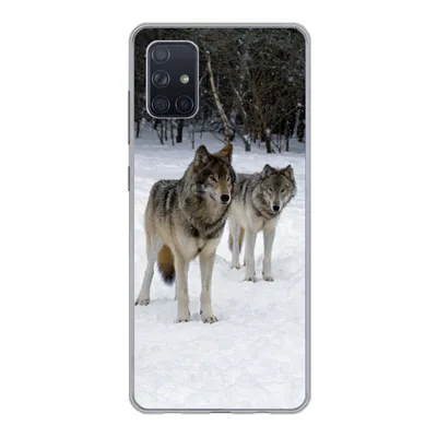 Produktbild von MuchoWow® Handyhülle Schutzhülle Hülle für Samsung Galaxy A71 Wolf - Schnee - Kanada Silikon Softcase Handy Hülle - Kartenbesitzer