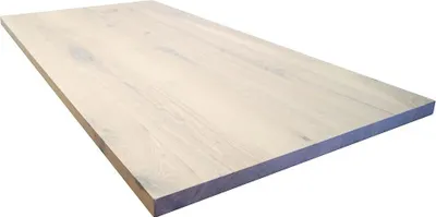 Produktbild von Tischplatte 200x100 cm ohne Baumkante aus massiver Esche, weiß veredelt