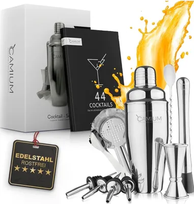 Produktbild von Camium® 14-teiliges Edelstahl Cocktail Shaker Set - Premium Cocktail Set 750 ml