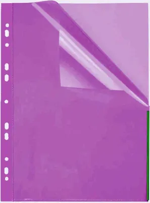 Produktbild von Prospekthülle mit System9-Lochung, PP, A4, farblos, Indexstreifen grün