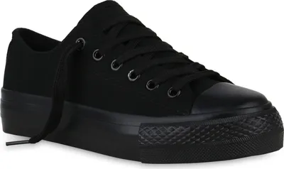 Produktbild von VAN HILL Damen Sneaker Low Bequeme Freizeit Schnürer Schnür-Schuhe 841219, Farbe: Schwarz Schwarz, Größe: 37
