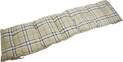 Produktbild von Bankauflage 168 x 42,5 cm in Beige kariert mit Befestigungsbändern