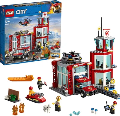 Immagine prodotto di LEGO City Caserma dei pompieri (60215), set da costruzione (509 pezzi)