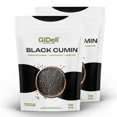 Obrázek produktu pro Černý kmín 10 kg, celá semena, Nigella sativa, koření do pečiva, přírodní, veganské, GiDeli