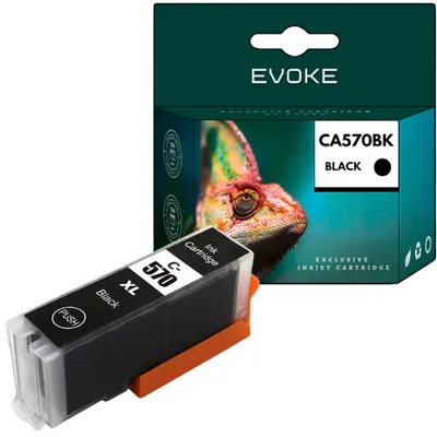 Produktbild von Evoke kompatible Tinte für Canon PGI-570XL PGI570XL 0318C001 PGI570PGBKXL PGI570BK Schwarz 22 ml 490 Seiten PIXMA MG5750 5751 5752 5753 6850 6851 6852 6853 7750 7751 7752 7753; TS5050 5051 5053 5055 6050 6051 6052 8050 8051 8052 8053 9050 9055