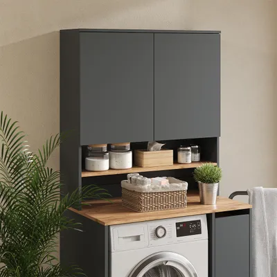 Produktbild von Vicco Waschmaschinenschrank Viktor, 93.6 x 100.4 cm, Anthrazit/Goldkraft Eiche