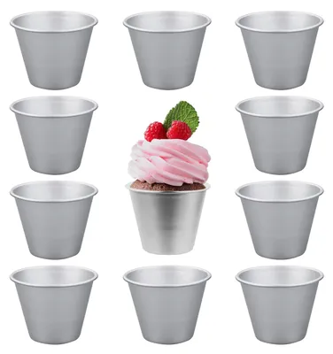 10er-Pack Puddingformen aus Aluminium, antihaftbeschichtet, 70x45x52 mm