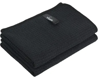 Produktbild von Geschirrtuch Mikrofaser 40 x 70 cm Schwarz 2 Stück