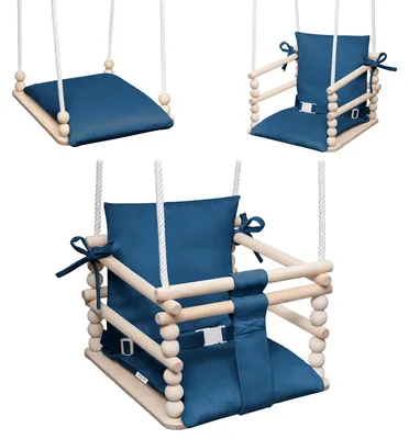 Image de Balançoire pour enfants 3 en 1 avec ceinture de sécurité