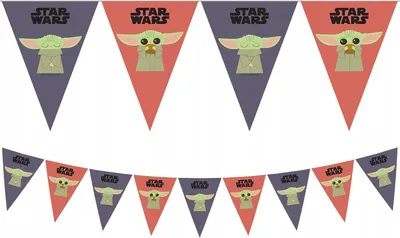 Produktbild von Banner Girlande Flaggen Star Wars Mandalorian Baby Yoda Geburtstagsparty 230cm