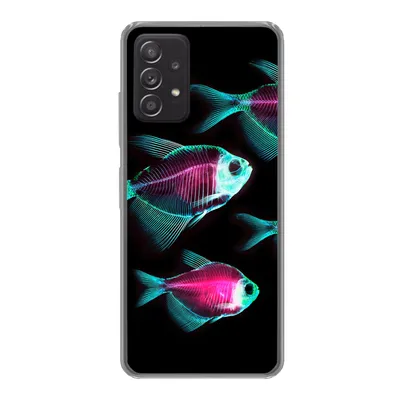 Produktbild von MuchoWow® Handyhülle Schutzhülle Hülle für Samsung galaxy a73 Fisch - Lila - Blau Silikon Softcase Handy Hülle - Handyhülle