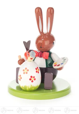 Produktbild von Ostern & Frühjahr Hase Eiermaler sitzend groß  Breite x Höhe x Tiefe 11 cmx14,5 cmx11 cm NEU