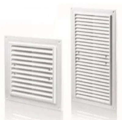 Imagen del producto de Rejilla de ventilación MWR de 350x350 mm, con rejilla y soportes de montaje, color blanco. Modelo: MWR350X350