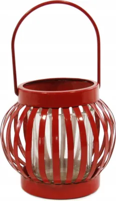 Produktbild von Metall Laterne Windlicht 13cm - Dekorativer Kerzenhalter Glas - Für Garten & Terrasse
