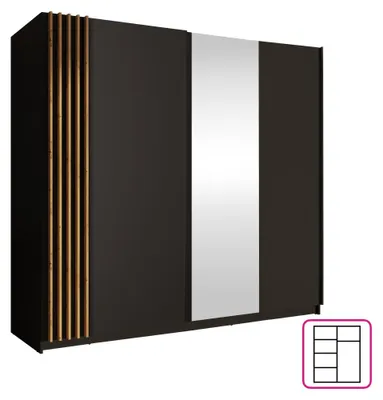 Produktbild von Kondela Schiebetürenschrank Bajadero Typ 2 2D-200 - schwarz / eiche artisan