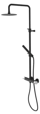 Produktbild von Sapho ULTRAMIX Duschsäule mit Armatur, rund, Schwarz matt/Chrom