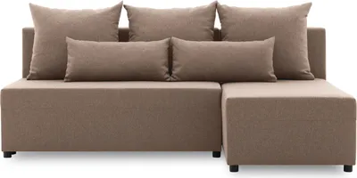 Produktbild von Ecksofa NOBU mit schlaffunktion und Bettkasten - L-förmig - Kronos Stoff - Modernes Design - Eckcouch in L-Form Stoff LUX 02 Cappuccino