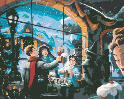 Produktbild von Zuty - Malen nach Zahlen - HARRY POTTER, HERMINE UND RON IM WIRTSHAUS DER DREI BESEN, 40x50 cm, ohne Keilrahmen