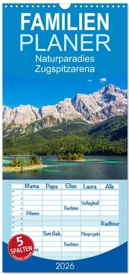 Produktbild von Familienplaner 2026 - Naturparadies Zugspitzarena mit 5 Spalten (Wandkalender, 21 x 45 cm) CALVENDO
