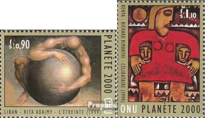 Produktbild von Briefmarken UNO - Genf 2000 Mi 389-390 (kompl.Ausg.) postfrisch Gemäldeausstellung