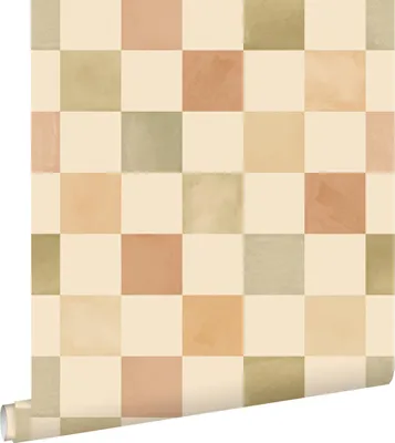 Produktbild von ESTAhome Tapete Karomuster Beige, Braun und Grün 50 x 900 cm