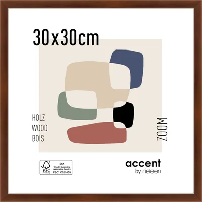 Produktbild von accent by nielsen Holz Bilderrahmen Zoom, 30x30 cm, Walnuss