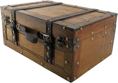 Immagine prodotto di Contenitore in legno per riporre oggetti, dimensioni 348 x 241 x 152 cm, stile vintage/antico, scatola in legno decorativa, contenitore per oggetti