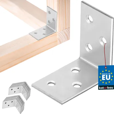 Immagine prodotto di KOTARBAU® 25 pezzi connettore angolare 40x40x25mm acciaio zincato argento connettore trave angolare mobili angolo angolo lamiera connettore legno angolo scaffale angolo metallo zincato stabile durevole angolo acciaio