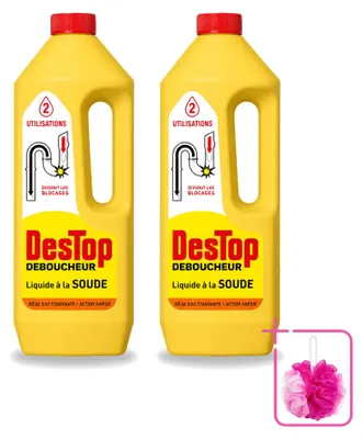 Produktbild von 2 x Destop Soda-Abflussreiniger - flüssig - 1 l - Sparpackung - 2 Stücke