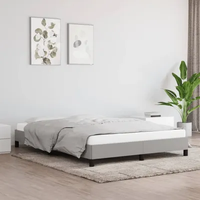 Produktbild von The Living Store Bettgestell Hellgrau 140x190 cm Stoff