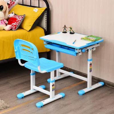 Produktbild von Kinderbüro - Kindertisch - Zeichenbrett - Schultisch - Kinderarbeitsplatz - Höhenverstellbar