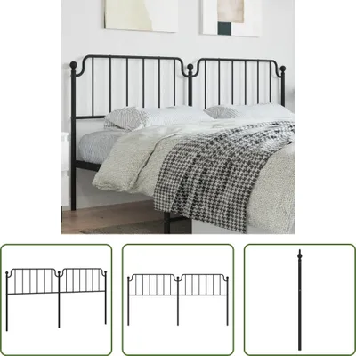 Produktbild von The Living Store Kopfteil Metall Schwarz 193 cm