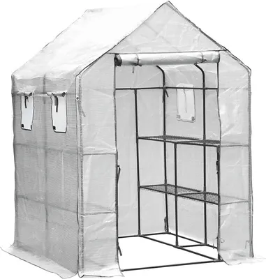 Obrázek produktu pro Jopassy fóliový skleník pro rajčata skleník studený rám fóliový stan opakovaně použitelný bílý 143x143x195cm