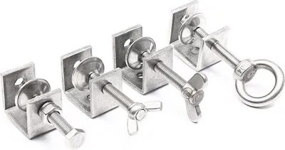 Produktbild von 304 Edelstahl Klemme, U-Form / C-Form / Rohrschelle mit Ring, 25 mm Öffnung, Außensechskant, Rostfrei & Stabil,Handverschraubung