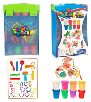 Immagine prodotto di Set di pasta modellabile/plastilina 8x57 g con accessori in scatola 21,5x31x6 cm