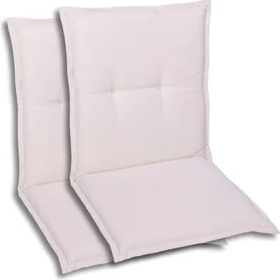 Produktbild von GO-DE Textil, Sesselauflage Niederlehner, 2er-Set, Farbe: weiß, Maße ca.: 100 cm x 50 cm x 6 cm