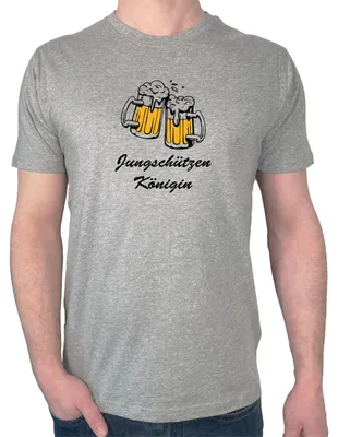 Produktbild von Huuraa Herren T-Shirt Jungschützenkönigin Schützenfest XXL Sport Grey Bio Baumwolle Fairtrade Herrenshirt Geschenkidee
