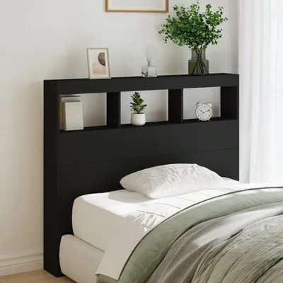 Produktbild von "2026 Promotion" LED-Kopfteil mit Ablagen Schwarz 120x17x102 cm - Bettkopfteil CC30082
