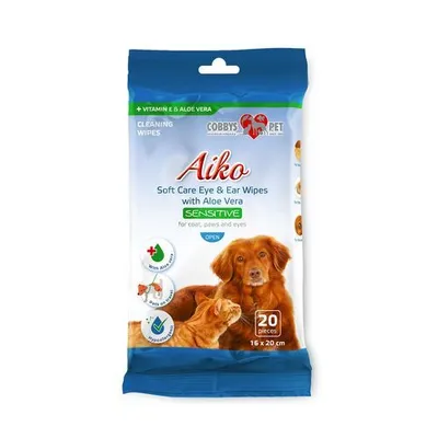 Obrázok produktu pre AIKO Soft Care Sensitive 16x20cm 20ks vlhčené utierky na oči a uši pre psov a mačky, 42015